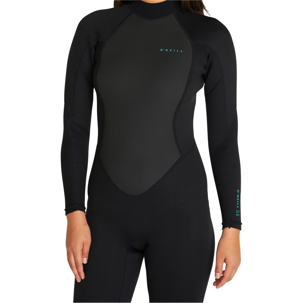 O'Neill Womens Factor 3/2mm Steamer Back Zip Wetsuit - Black