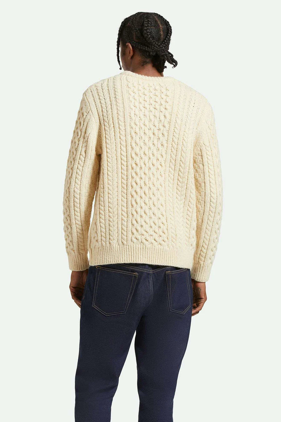 Brixton Classic Fisherman Cable Knit Sweater