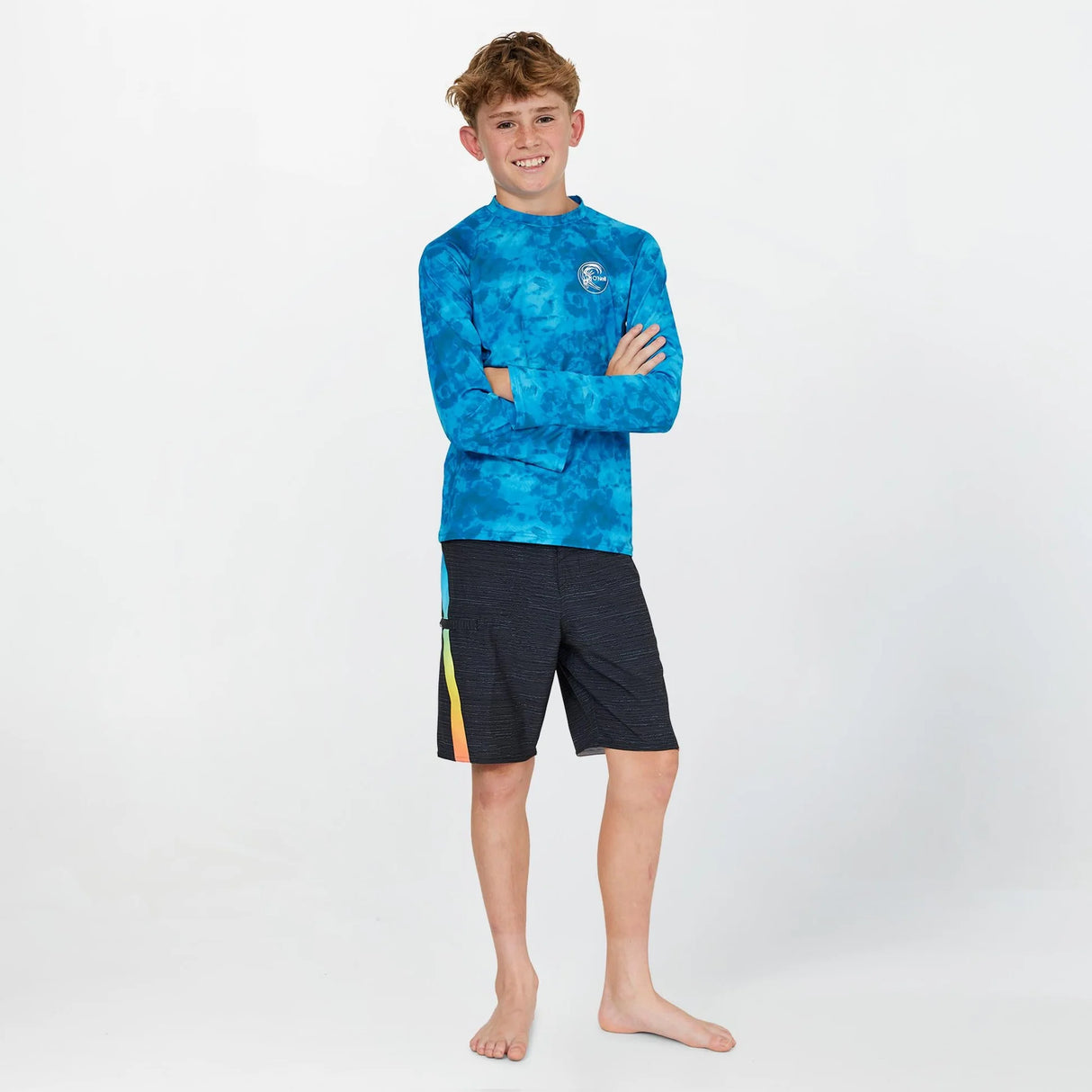 O'Neill Boys Dopedye Long Sleeve Rash Vest Tee