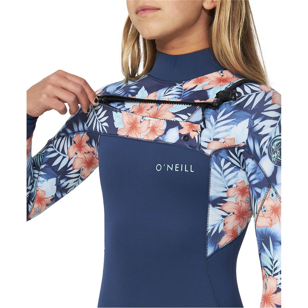 O'Neill Girls Bahia Chest Zip Full 3/2mm Steamer