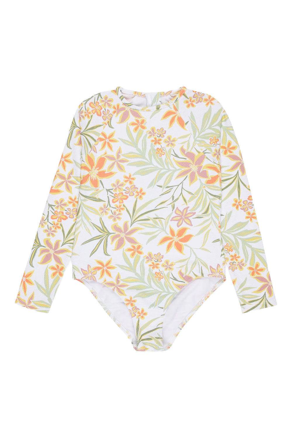 ROXY Girls (8-16) Floral Horizon Long Sleeve Onesie Rash Vest