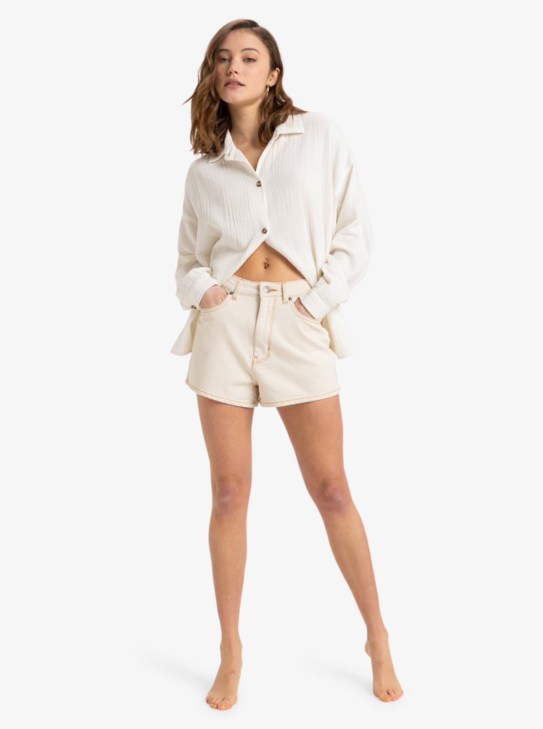 ROXY Womens Morning Time Oversize Long Sleeve Shirt