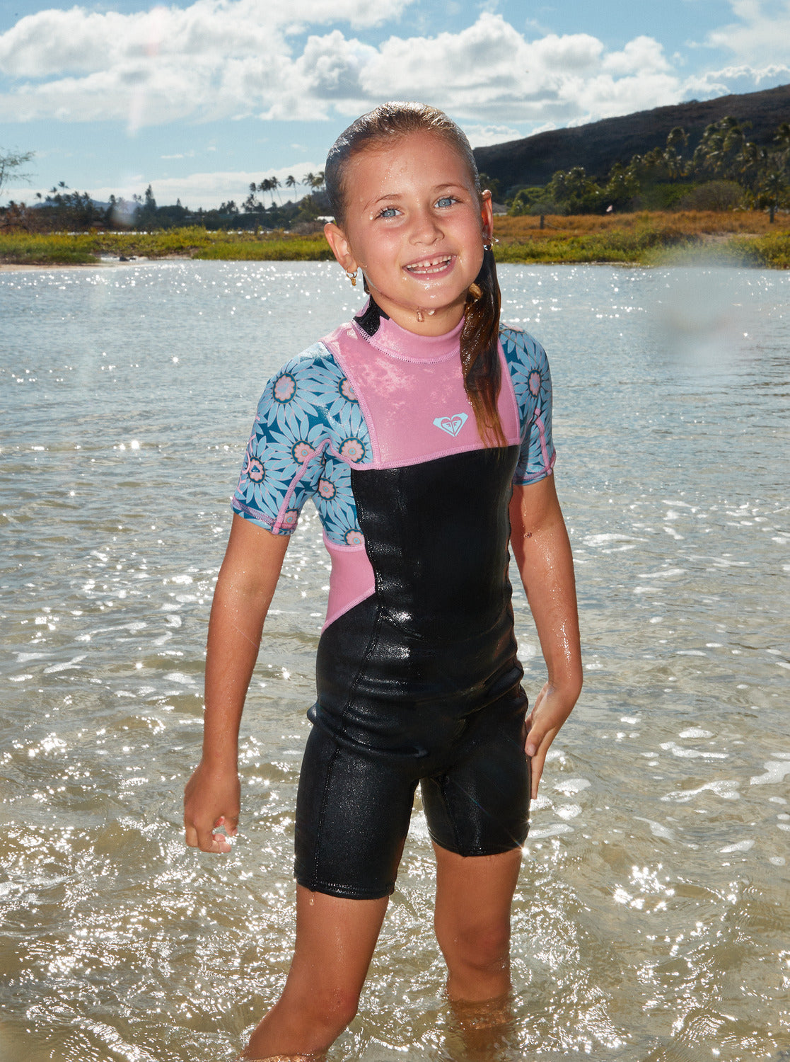 ROXY Girls 2/2mm Prologue Short Sleeve Back Zip Springsuit