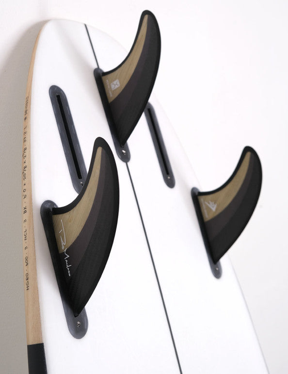 Machado Groove Futures Black/Wood - Thruster Fin Set