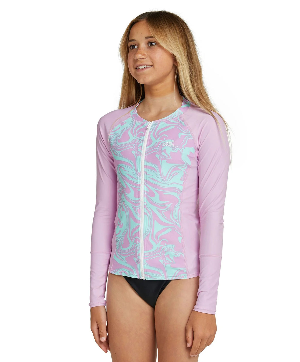 O'Neill Girl's Bahia Long Sleeve Zip Through Rash Vest
