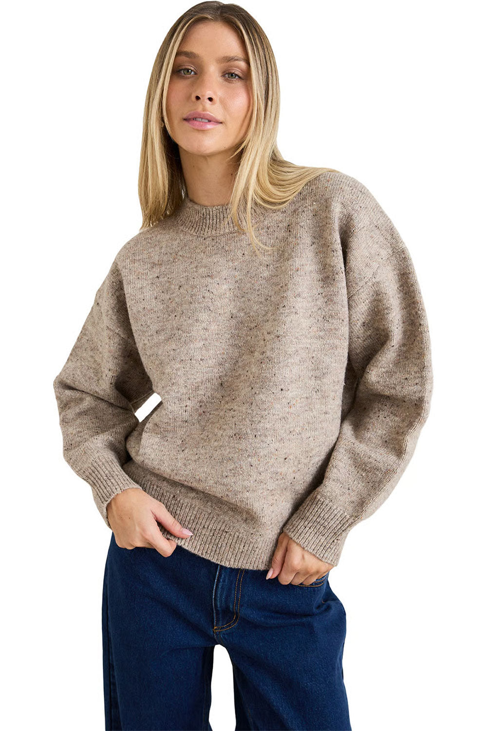 Rhythm Womens Rumi Speckle Knit Sweater