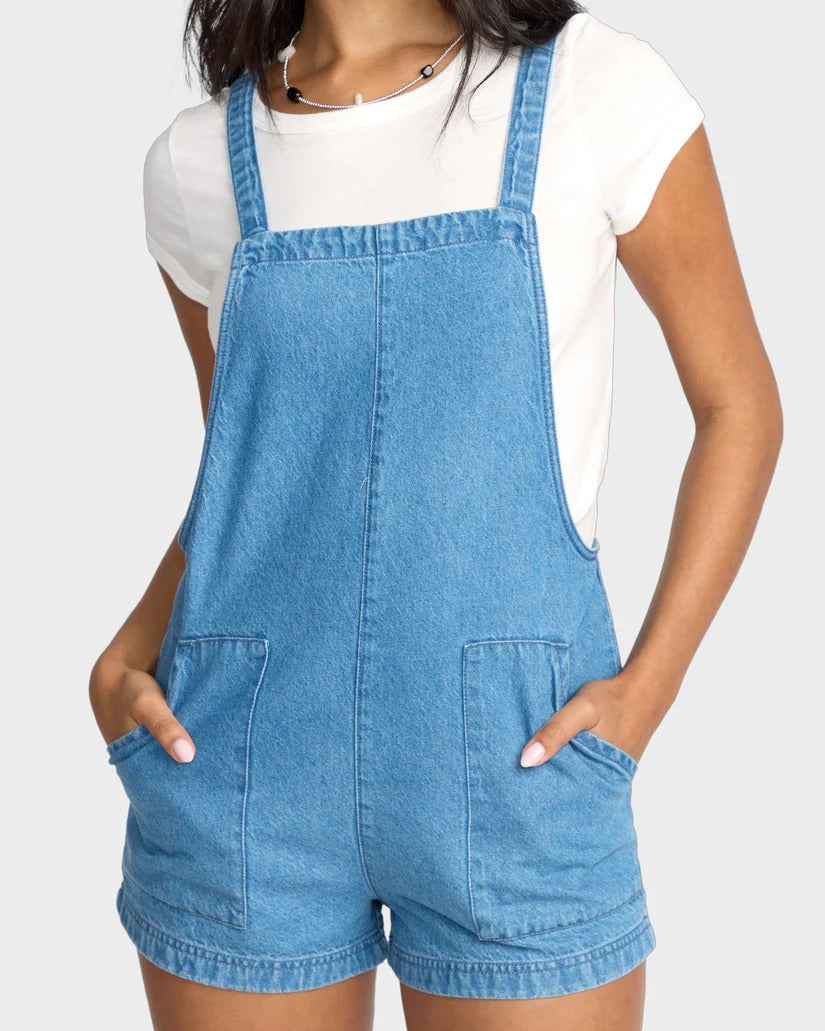 Billabong Womens Beach Crush Denim Overalls