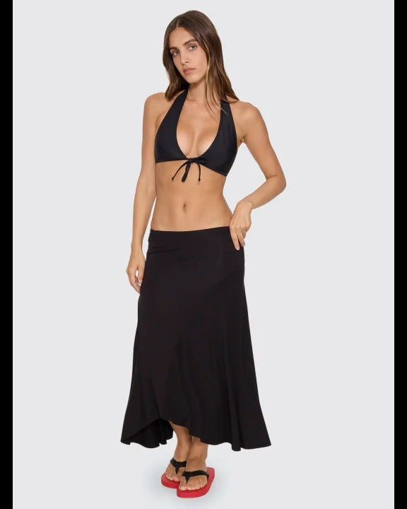 Thrills Jet Tie Front Tall Tri Bikini Top