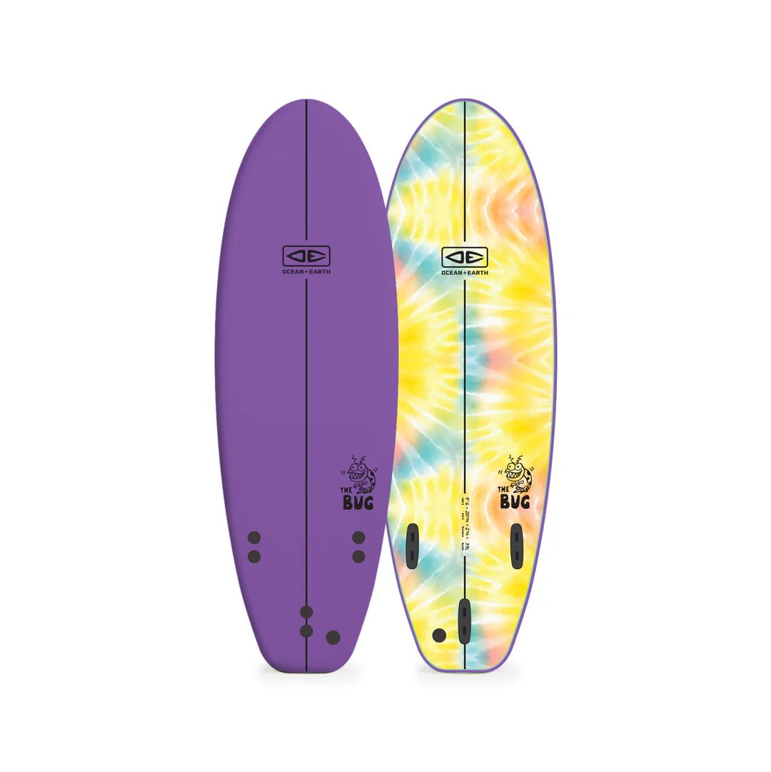 5'6 Ocean & Earth Bug Softboard - Comes with fins