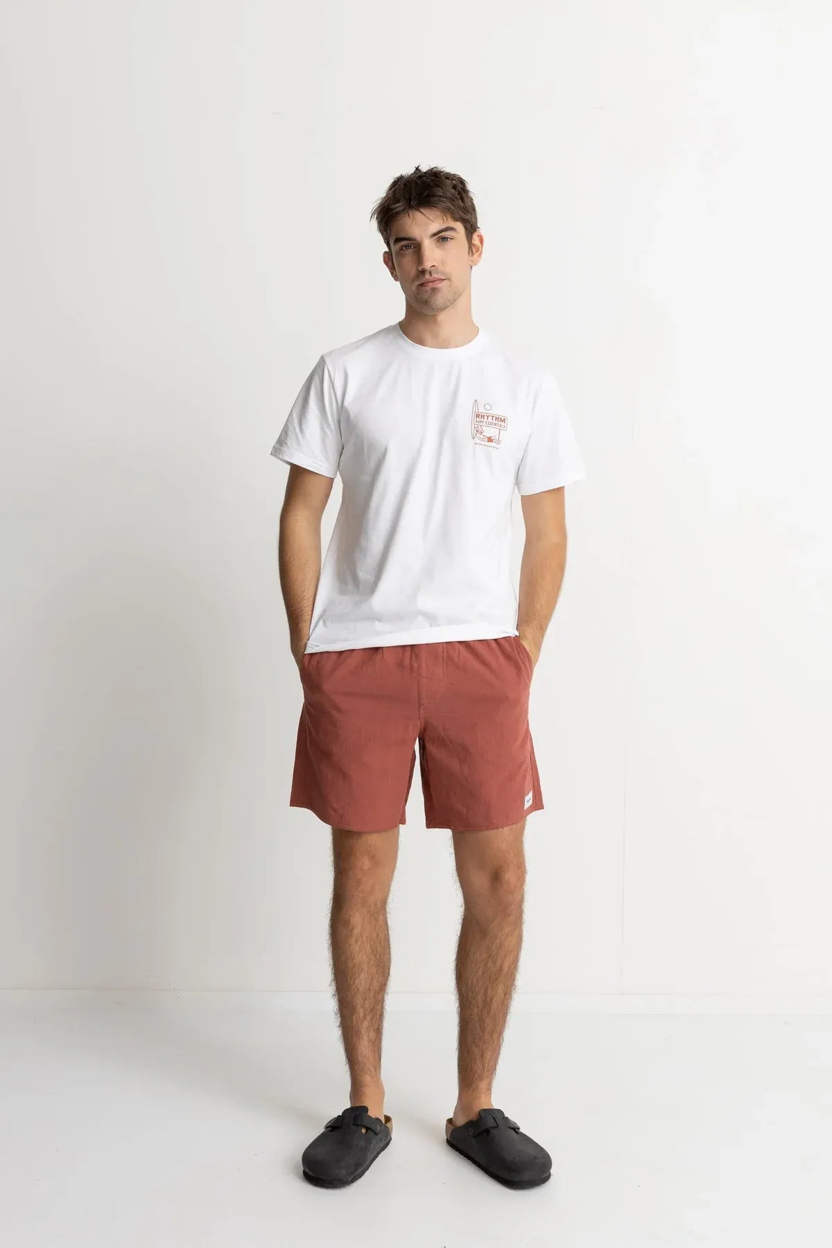 Rhythm Mens Textured Linen Jam Shorts