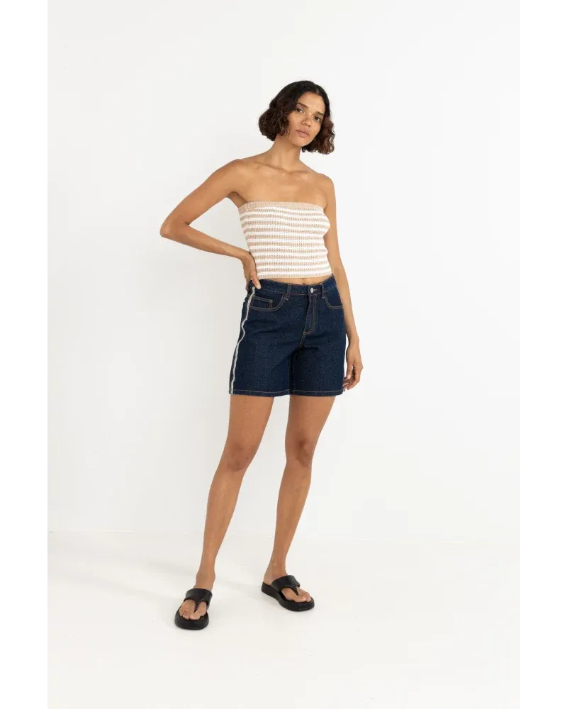 Rhythm Stripe Strapless Knit Top