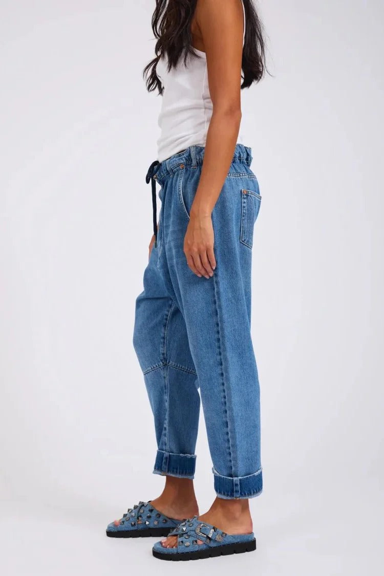 One Teaspoon Outcasts Low Waist Drop Crotch Harem Denim Jeans