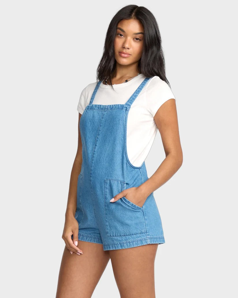 Billabong Womens Beach Crush Denim Overalls
