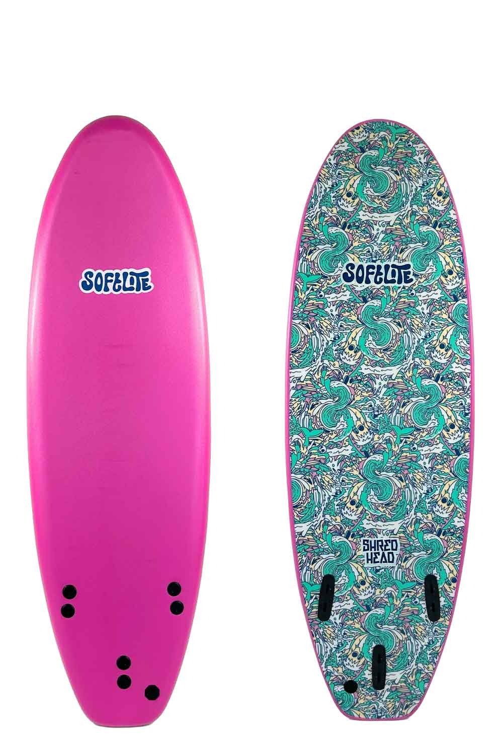 6'6 Softlite Shred Head Softboard - Comes with Fins