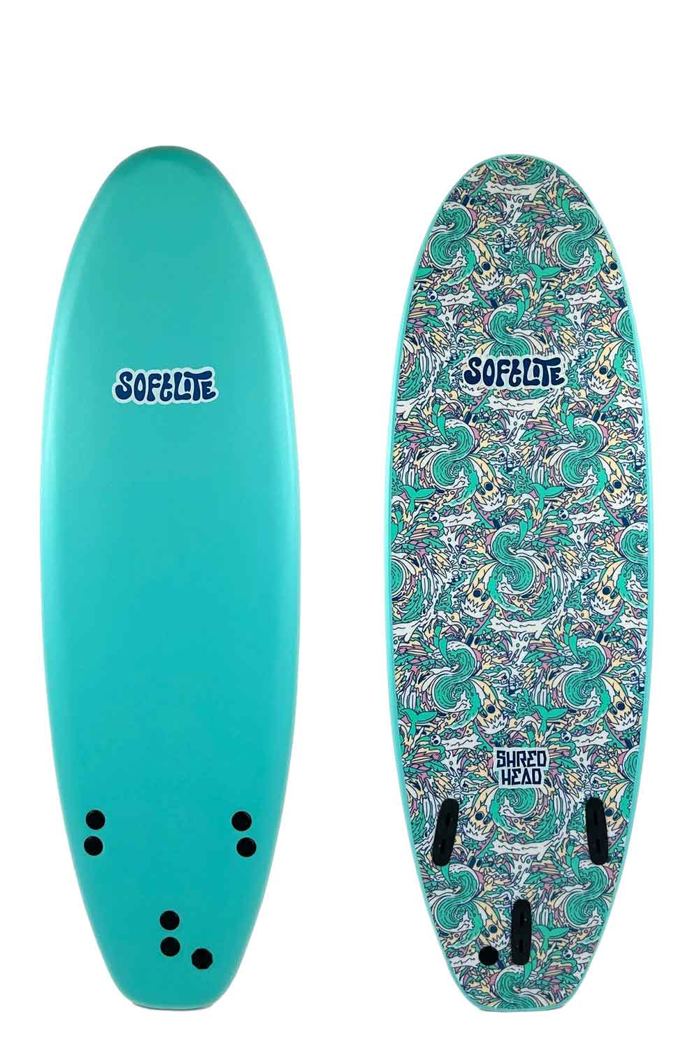 6'6 Softlite Shred Head Softboard - Comes with Fins