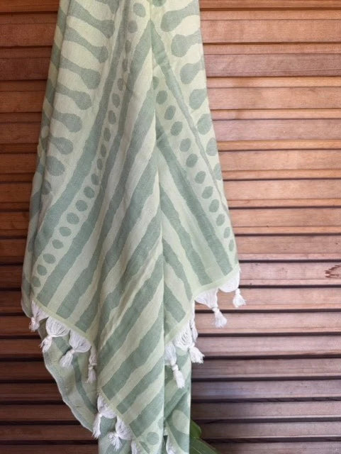 Salty Shadows Stripe Two Tone Turkish Towel