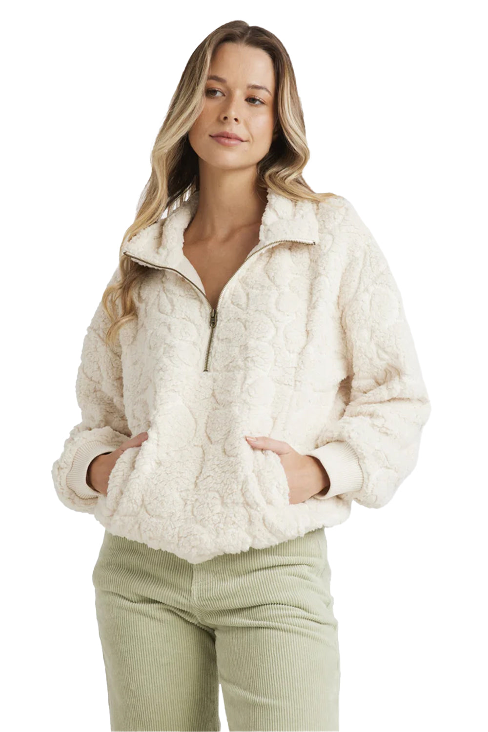 Billabong Womens Fireside Cozy Half Zip Crew