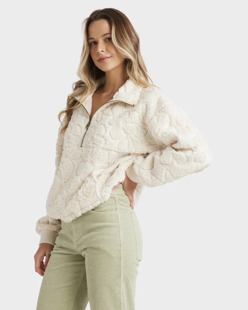 Billabong Womens Fireside Cozy Half Zip Crew