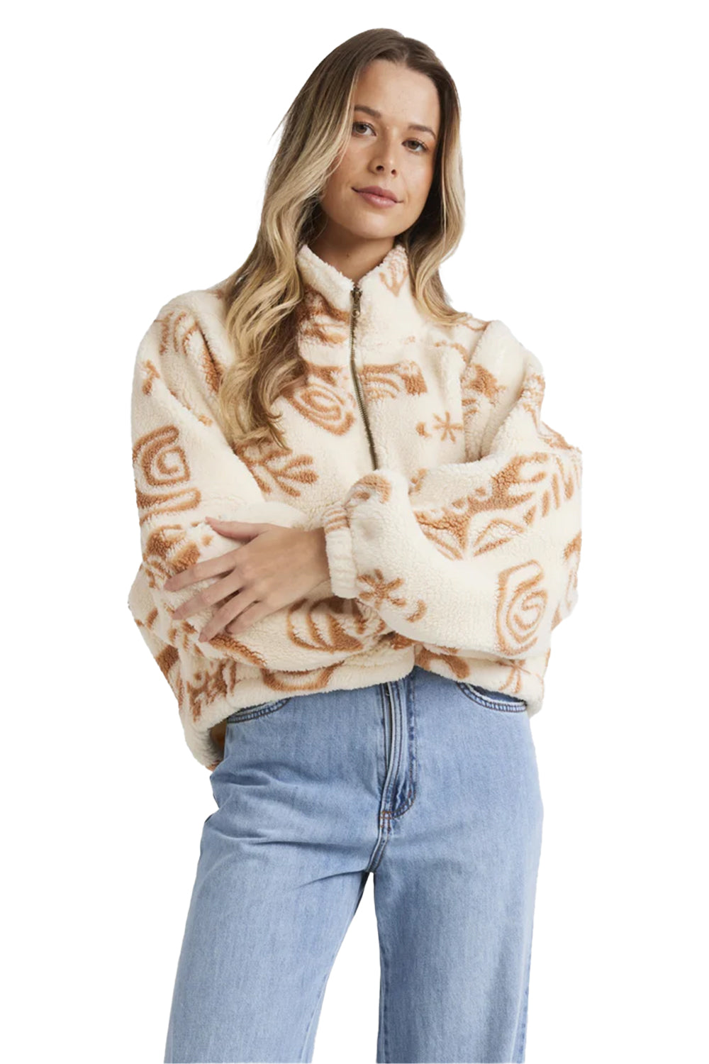 Billabong Womens Feeling Playful Half Zip Crew