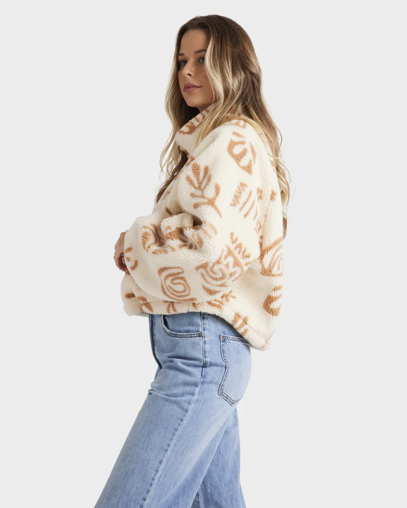 Billabong Womens Feeling Playful Half Zip Crew