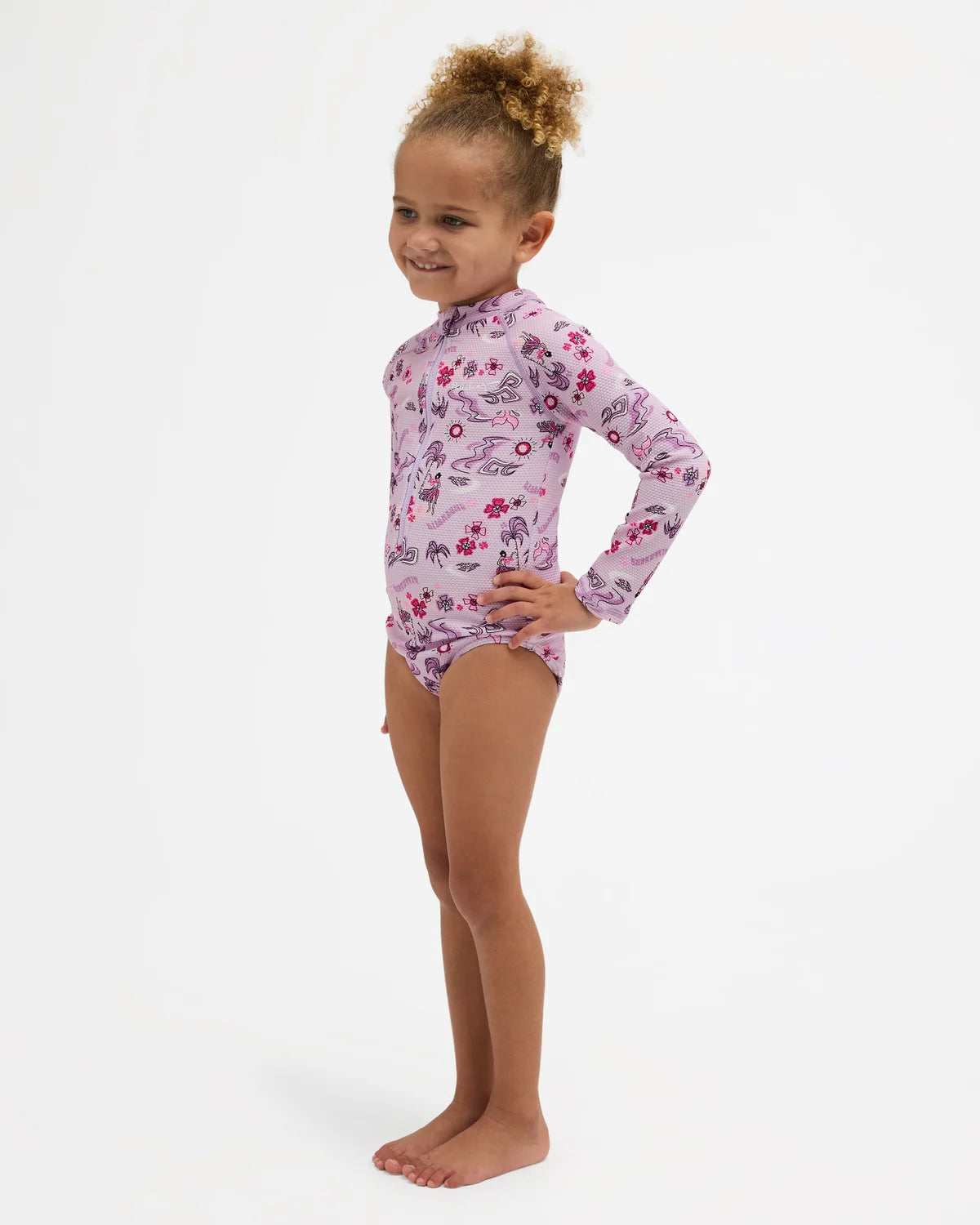 Billabong Girls 0-5 Hula Haze One Piece Shortie Long Sleeve Rash Vest