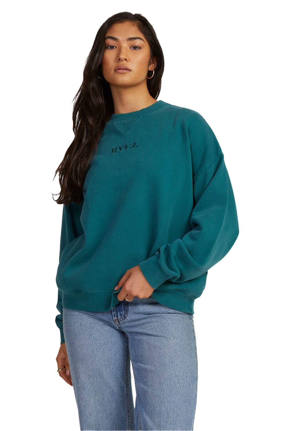 RVCA Womens Pocket Crew Sweatshirt