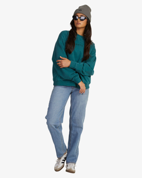 RVCA Womens Pocket Crew Sweatshirt