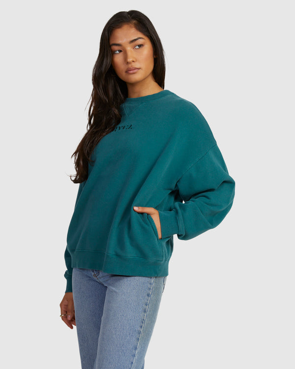 RVCA Womens Pocket Crew Sweatshirt
