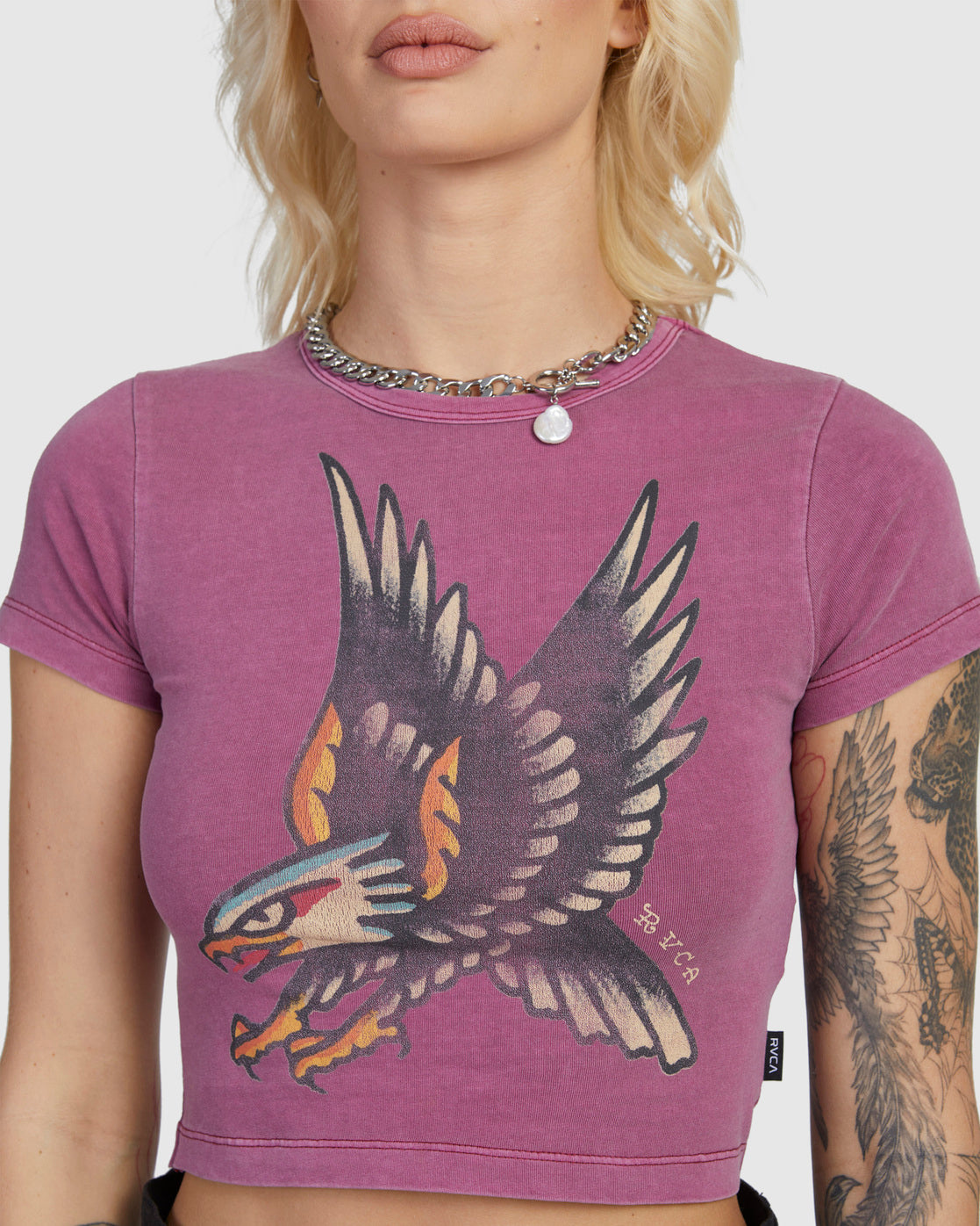 RVCA Womens Krak Eagle Baby Tee