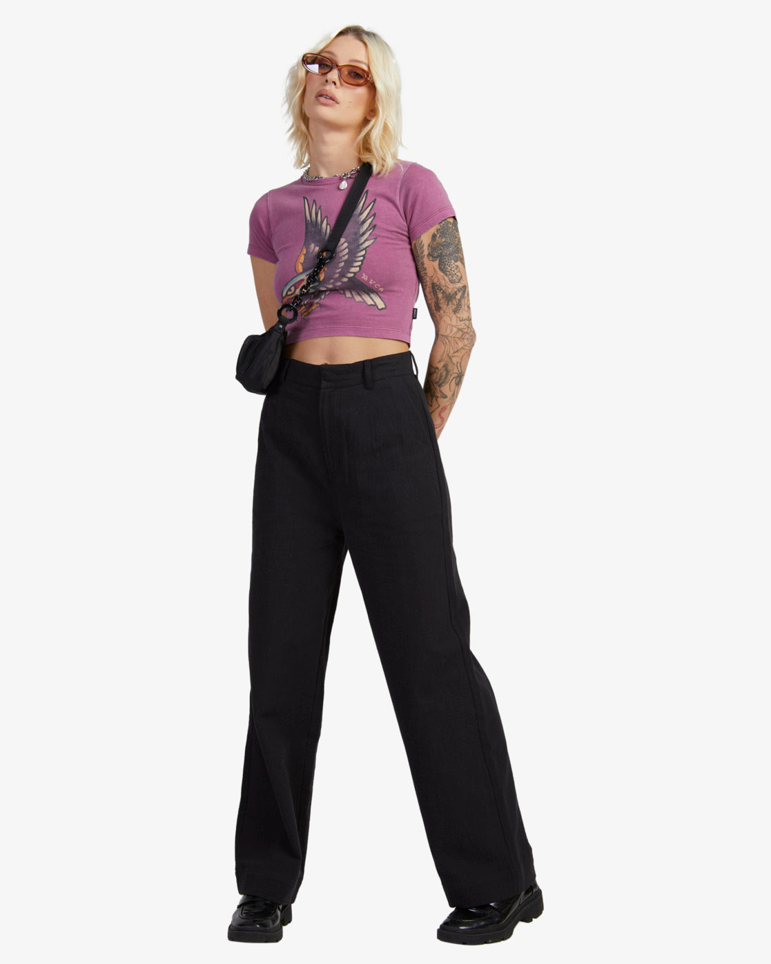 RVCA Womens Krak Eagle Baby Tee