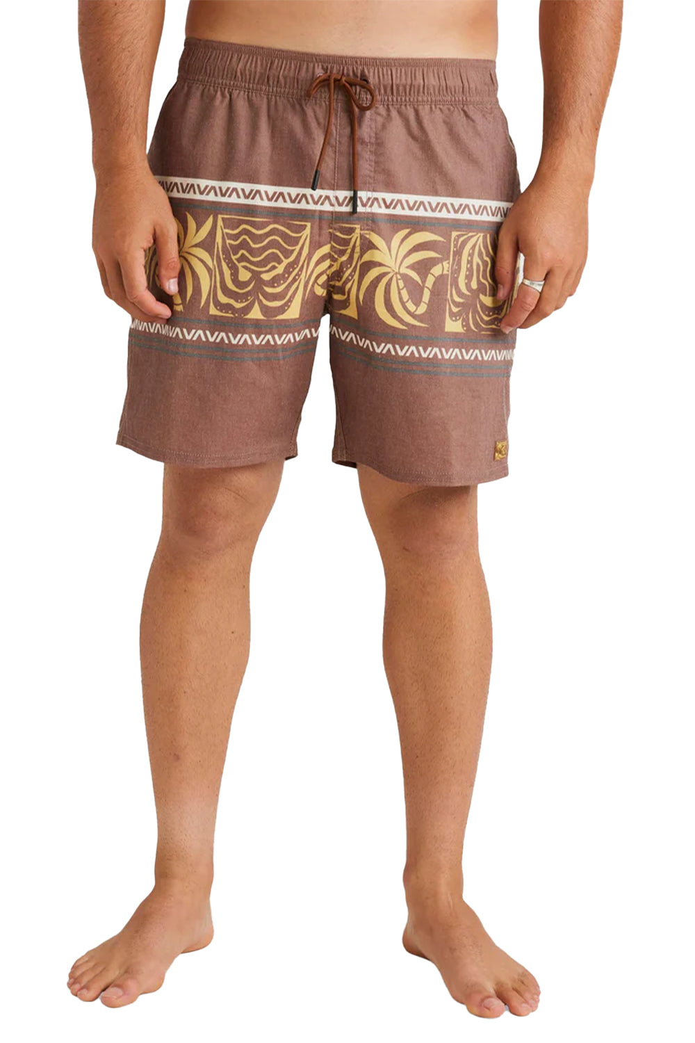 RVCA Mens Fronds Divide Elastic Boardshorts