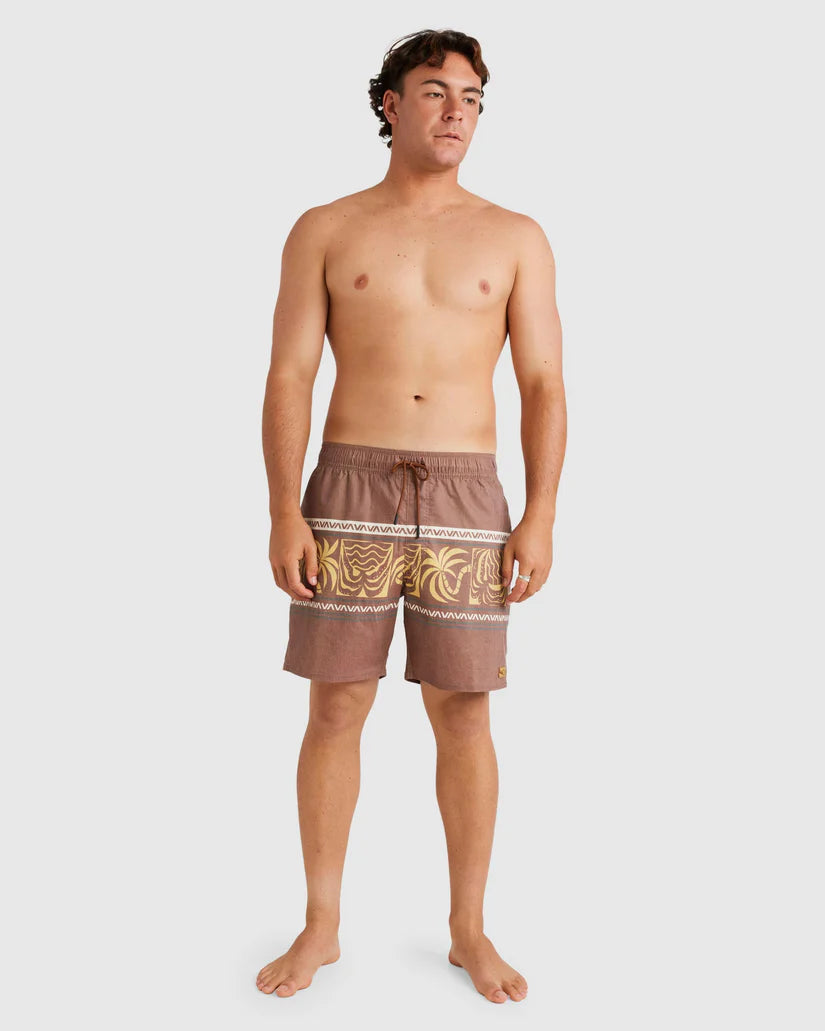 RVCA Mens Fronds Divide Elastic Boardshorts