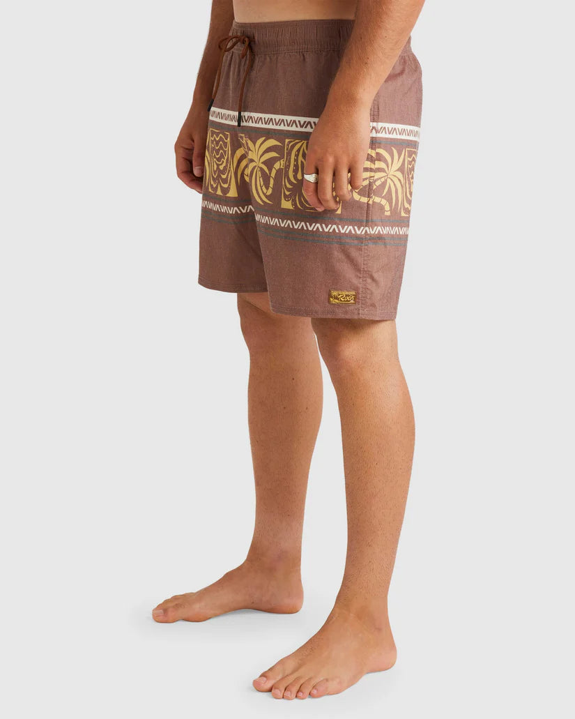 RVCA Mens Fronds Divide Elastic Boardshorts
