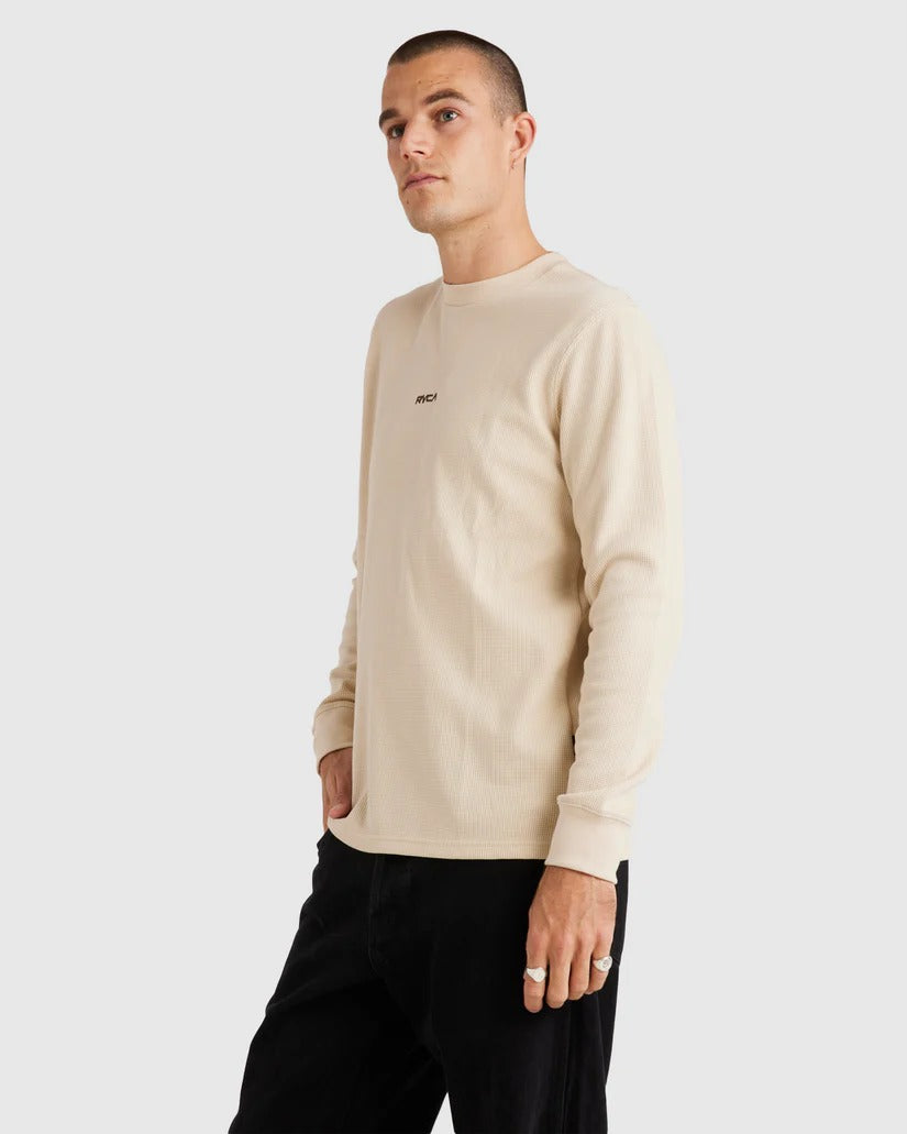 RVCA Mens Union Waffle Long Sleeve Sweater