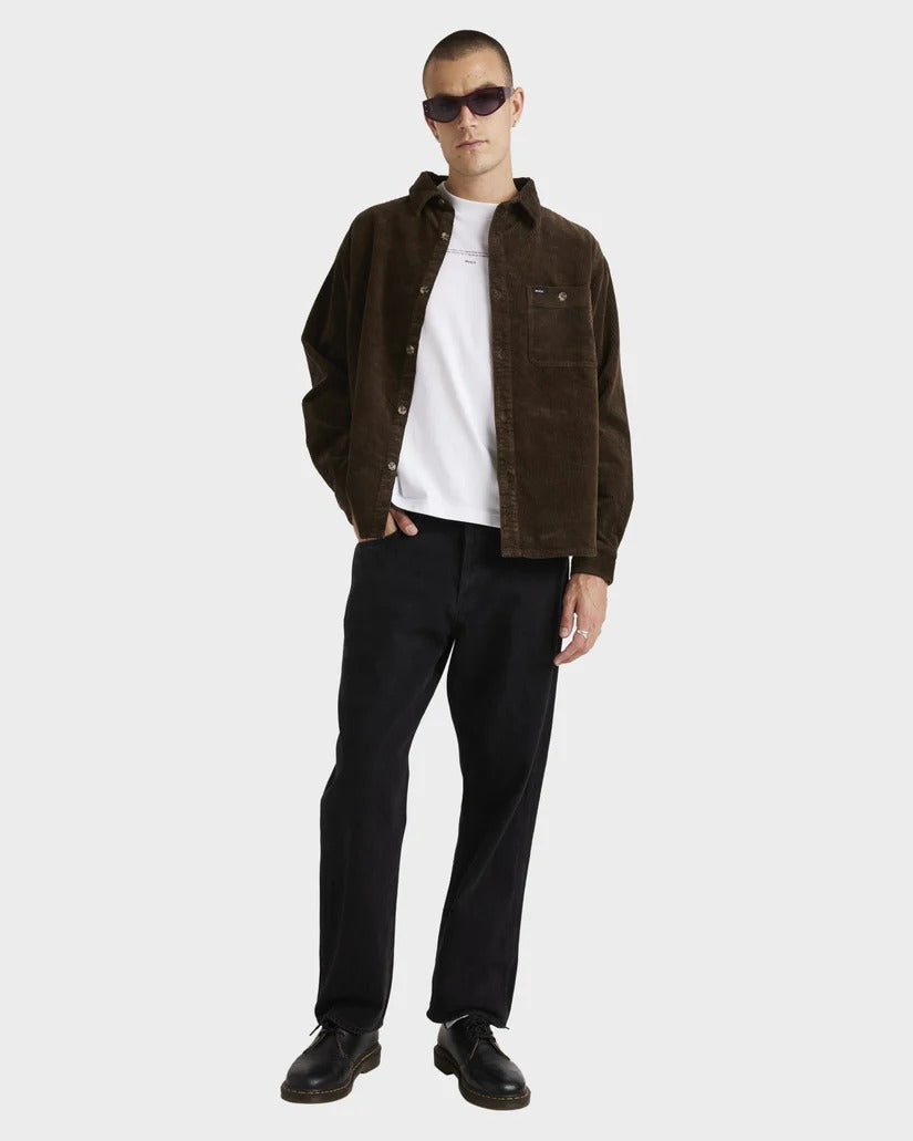 RVCA Mens Wide Load Cord Long Sleeve Shirt