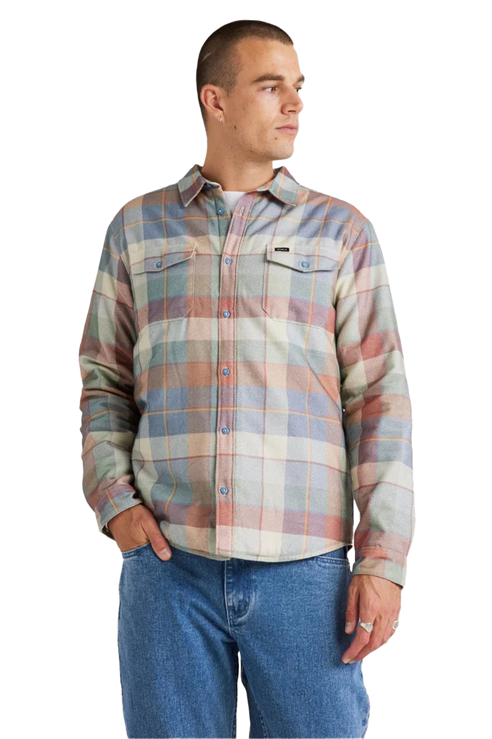 RVCA Mens Replacement Lined Long Sleeve Shirt