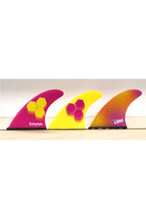 Futures Fins AM3 Honeycomb Small Thruster Fin Set - Pink/Yellow