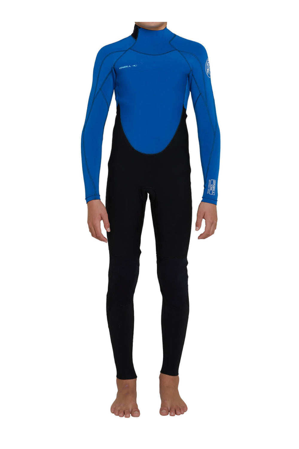 O'Neill Kids Boys Defender 3/2mm Steamer Back Zip Wetsuit - Black/Ultrablue