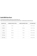 GATH GEDI Surfing Helmet size chart