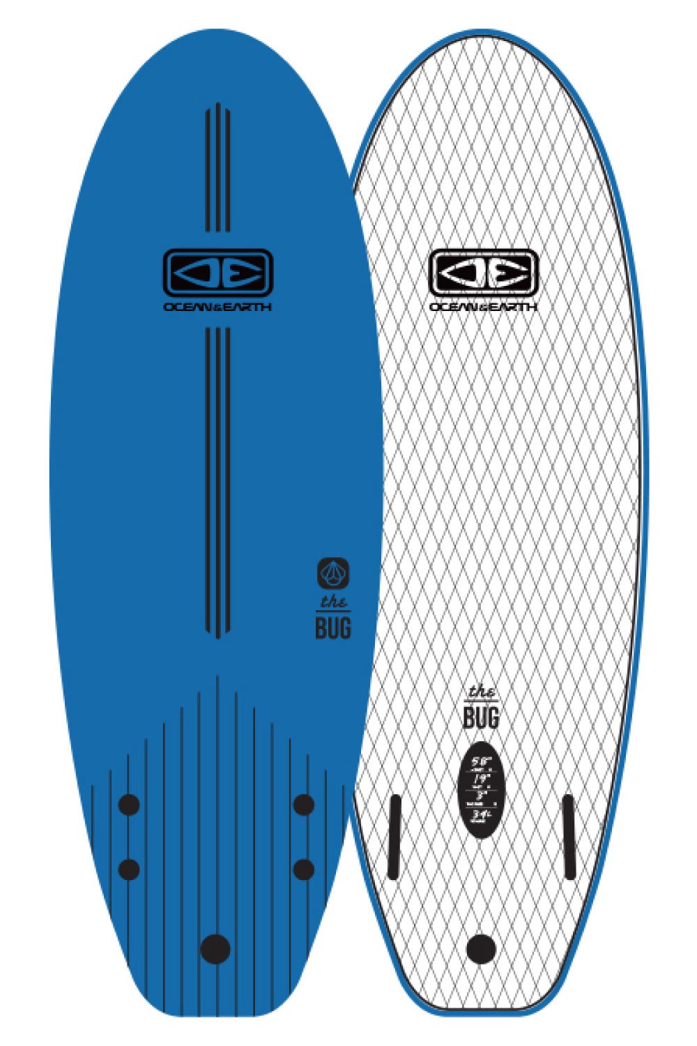 4'8ft Ocean & Earth The Bug Kids Softboard - Comes with fins