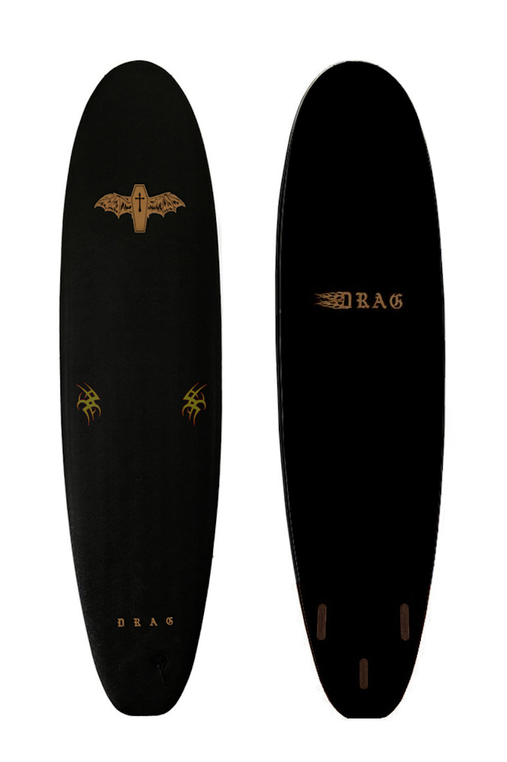 7ft Drag Board Co Coffin Softboard - Fins included