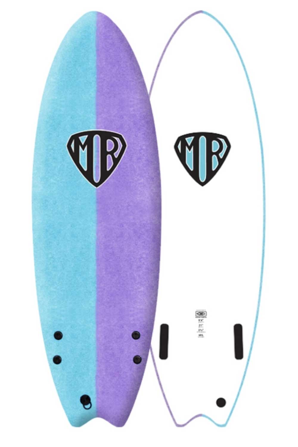 Ocean & Earth Mark Richards Ezi-Rider Twin Fin Softboard - Comes with fins