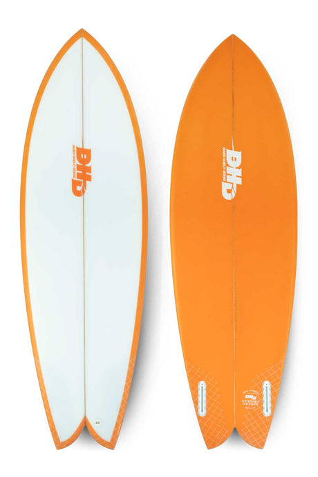 DHD Mini Twin Summer Series Fish Surfboard orange