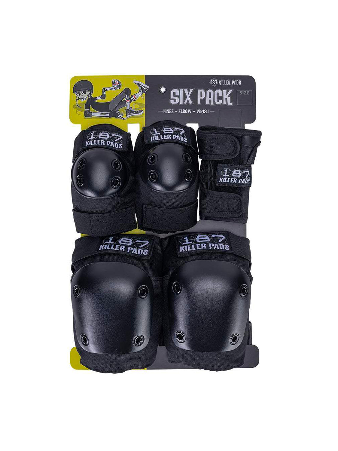 187 Killer Pads Junior Six Pack - Black