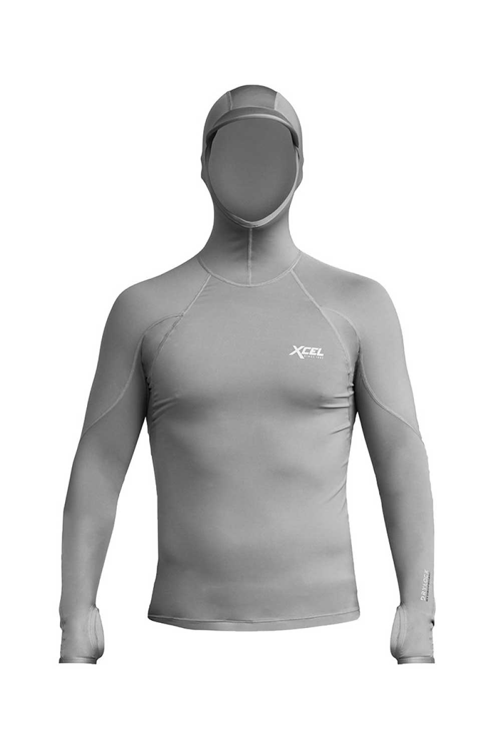 XCEL Men's Drylock Longsleeve Hooded Rash Shirt