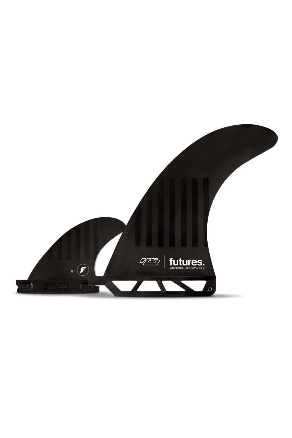 Futures Fins 2+1 HS 6inch Fin Set Black/Stripes