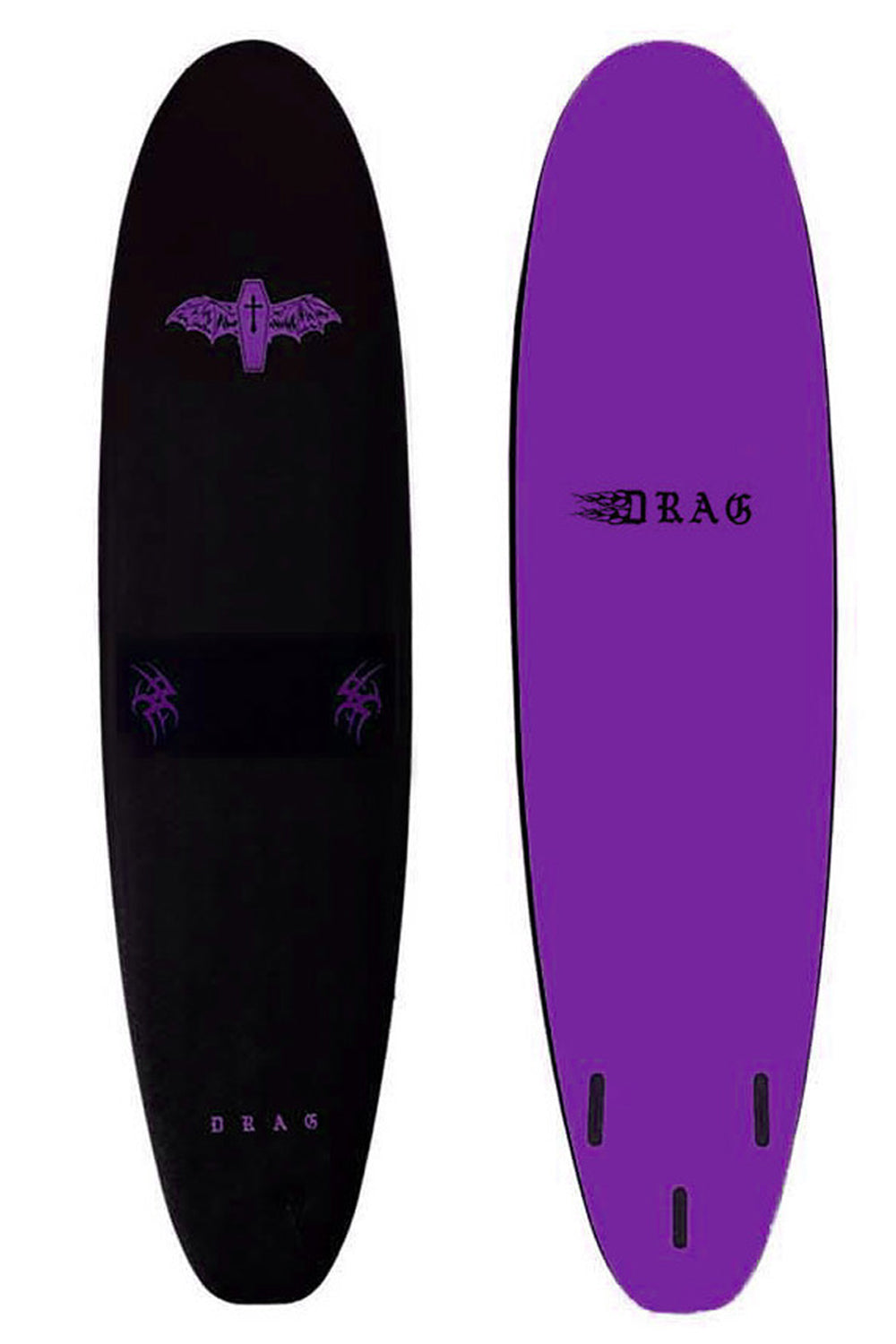 7ft Drag Board Co Coffin Softboard - Fins included