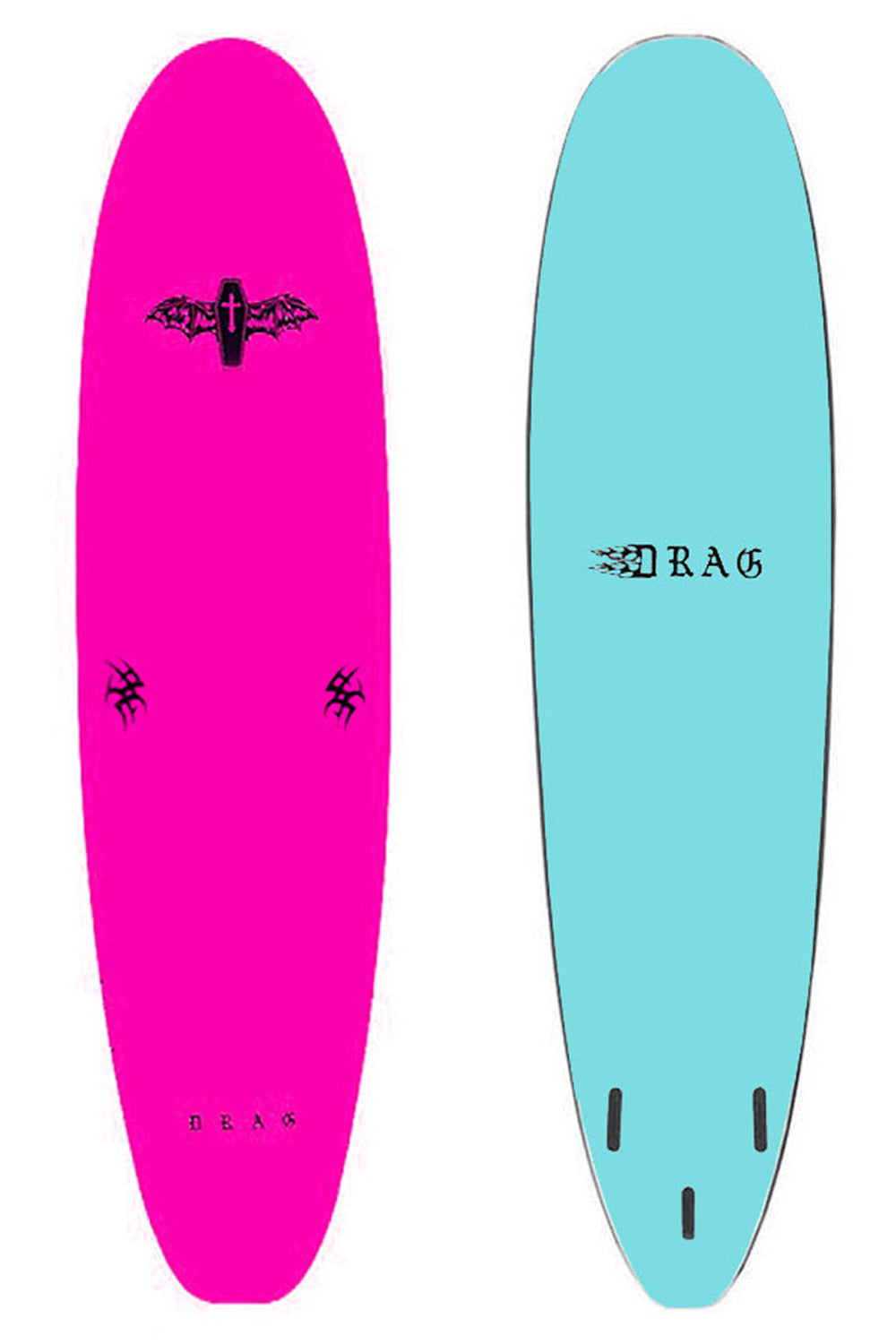 7ft Drag Board Co Coffin Softboard - Fins included