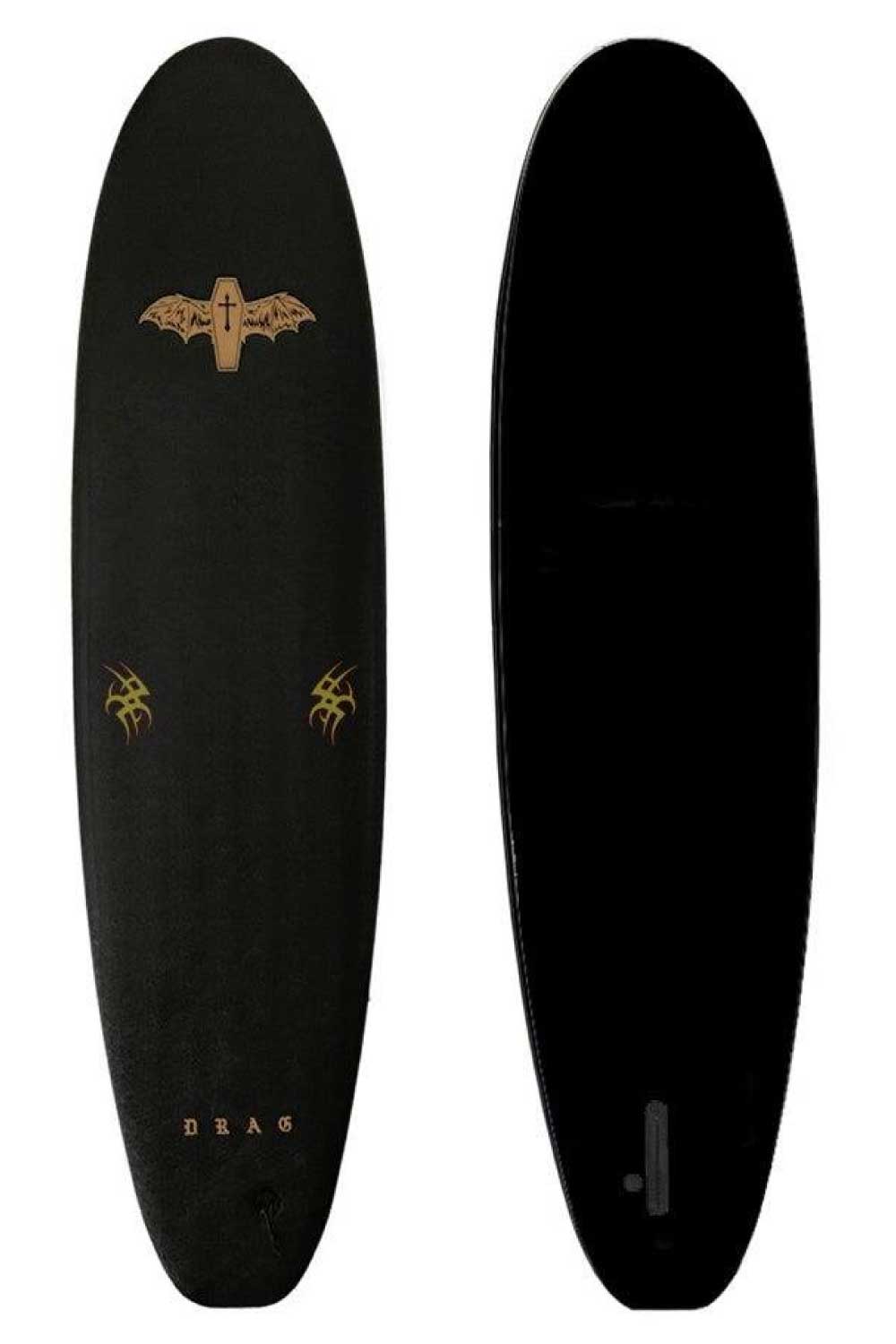 Drag Board Co Coffin 7’0 Single Fin Softboard Black