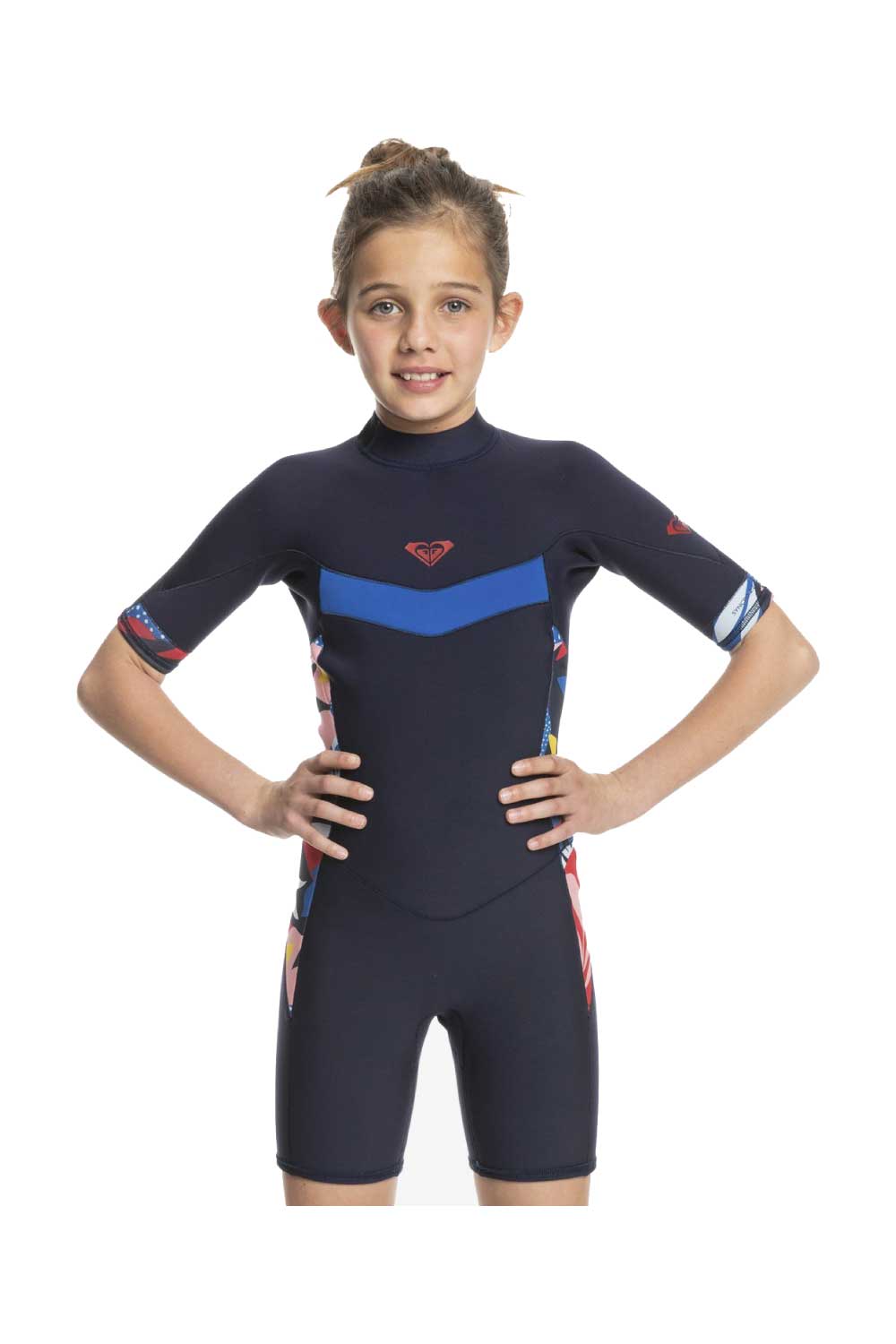 ROXY Girls 8-16 2/2mm Syncro Back Zip Short Sleeve Springsuit Wetsuit